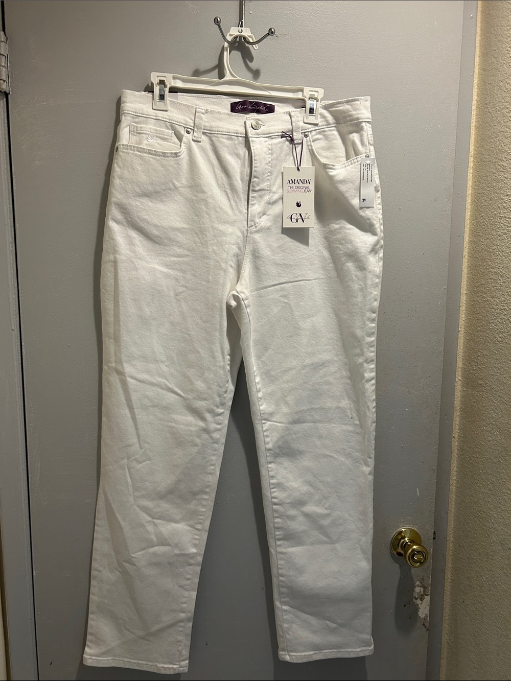 Amanda Uprichard White High-Rise Straight Jeans